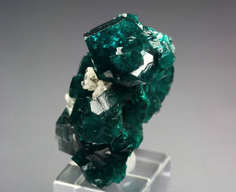 gemmy DIOPTASE, QUARTZ