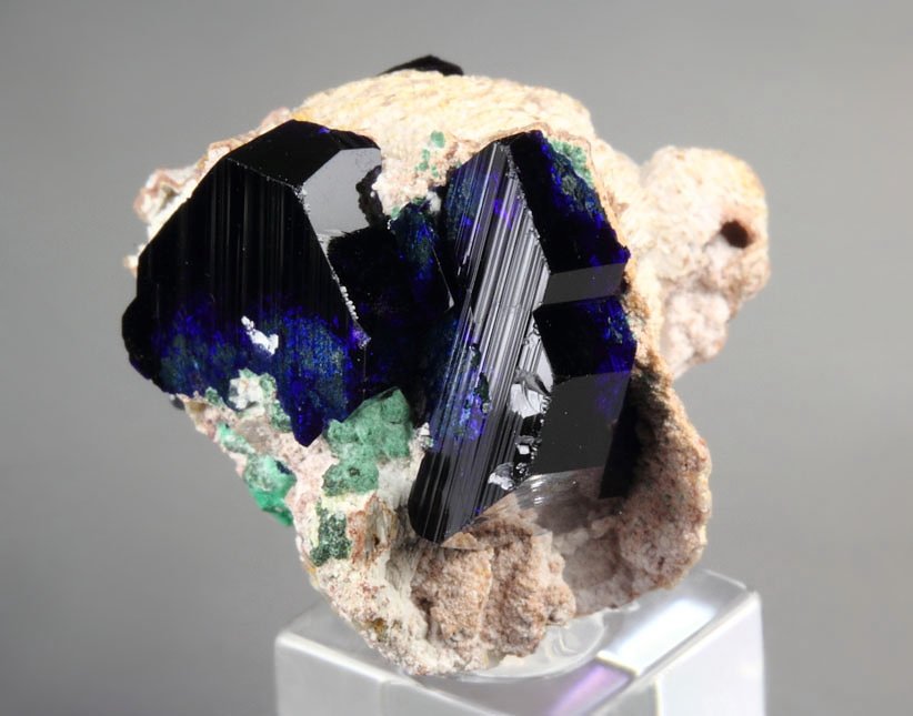 AZURITE, MALACHITE pseudomorph 