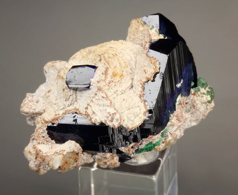 AZURITE, MALACHITE pseudomorph 