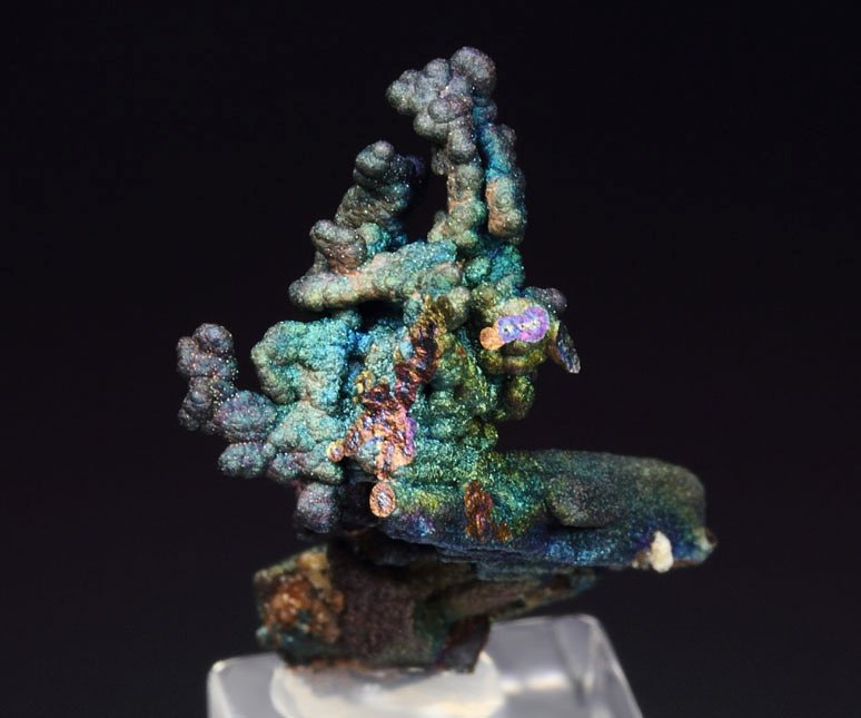 CHALCOCITE, DJURLEITE, iridescent CHALCOPYRITE