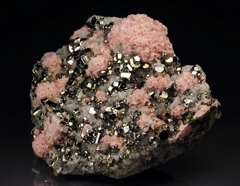 RHODOCHROSITE, PYRITE, QUARTZ