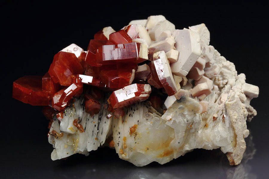 VANADINITE with coating, BARYTE