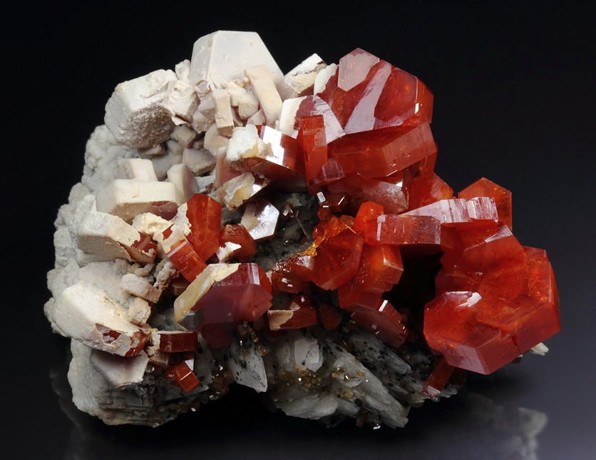 VANADINITE with coating, BARYTE