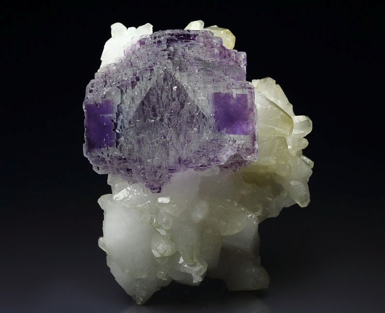 FLUORITE with PHANTOMS, CALCITE