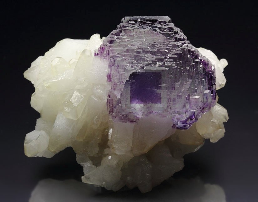 FLUORITE with PHANTOMS, CALCITE