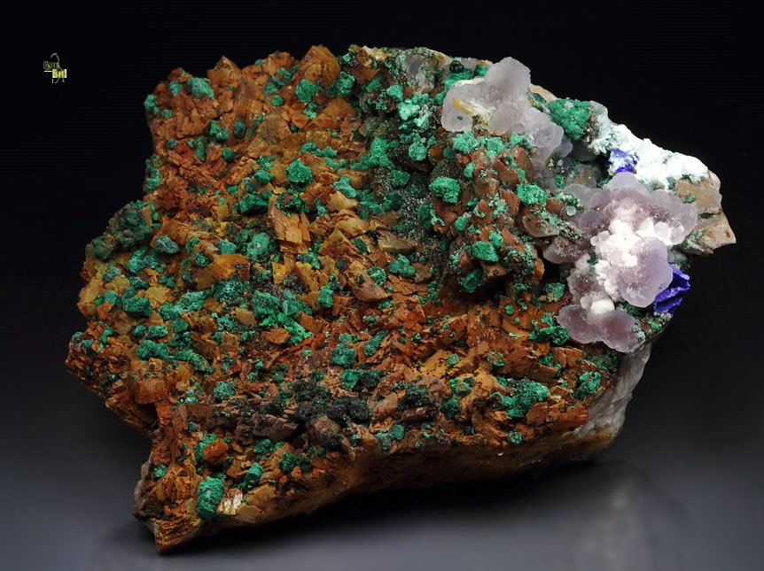 SMITHSONITE, MALACHITE, DOLOMITE, AZURITE