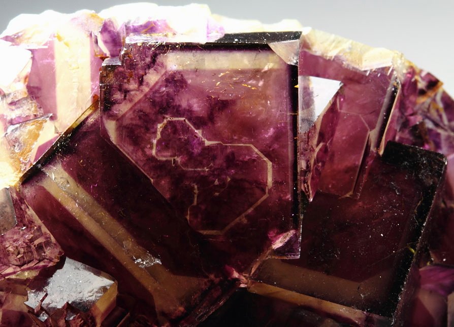 FLUORITE with purple PHANTOMS