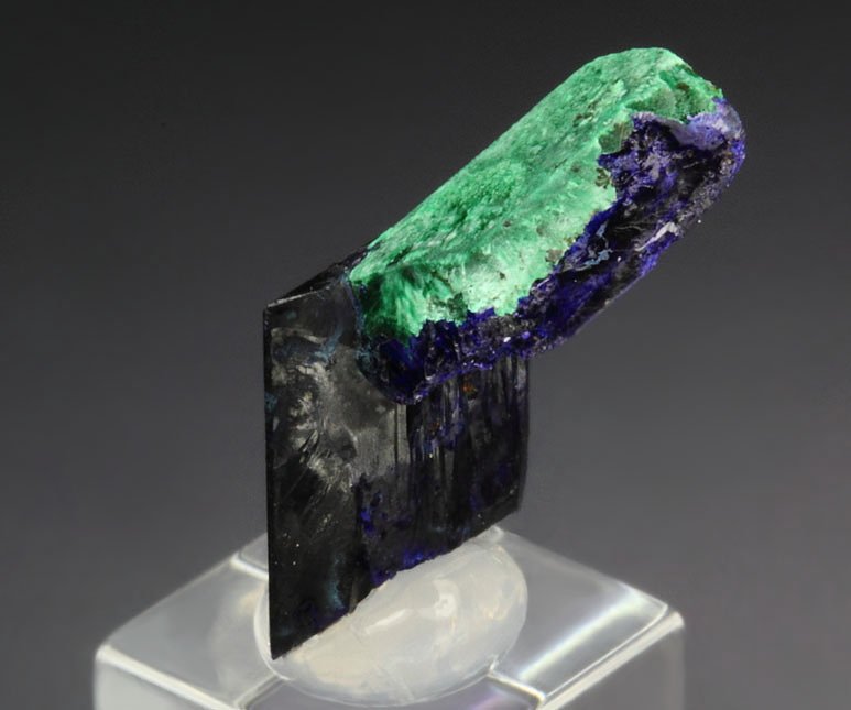 bi-terminated AZURITE, MALACHITE PSEUDOMORPH