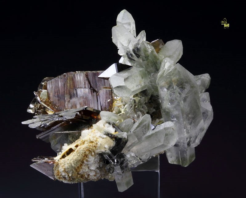 BROOKITE, ANATASE, bi-terminated QUARTZ