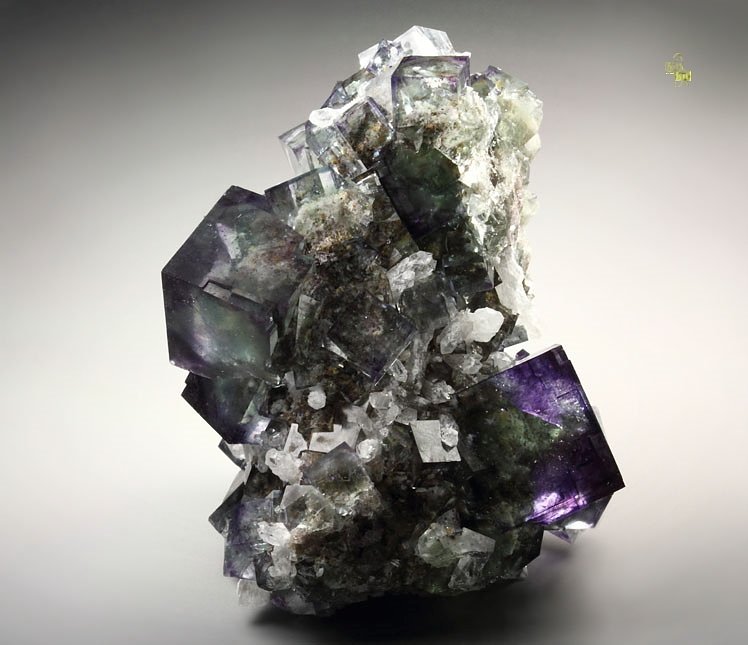 FLUORITE with PHANTOMS, QUARTZ