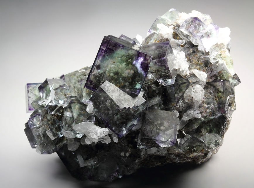 FLUORITE with PHANTOMS, QUARTZ