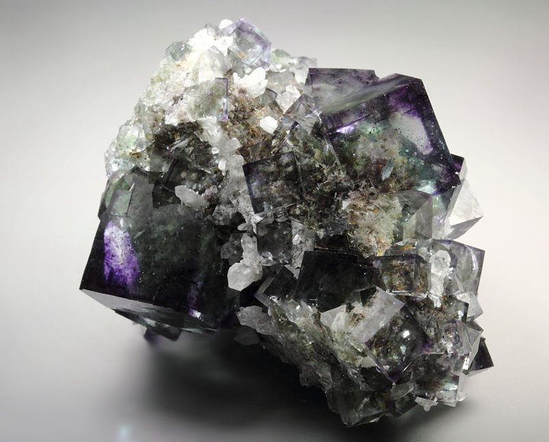 FLUORITE with PHANTOMS, QUARTZ