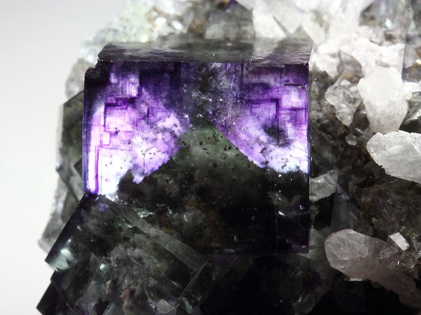 FLUORITE with PHANTOMS, QUARTZ