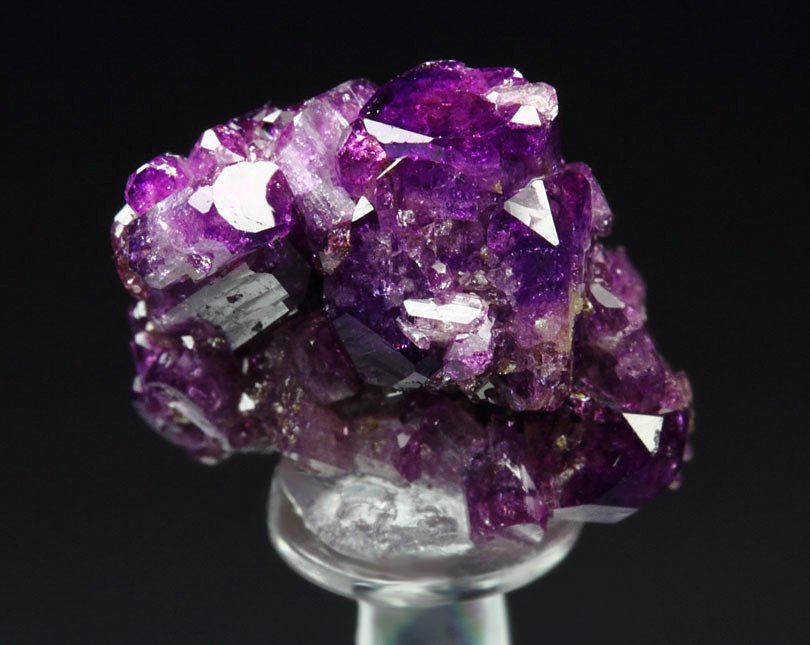 gem VESUVIANITE var. MANGANOAN with FUCHSIA CAPS