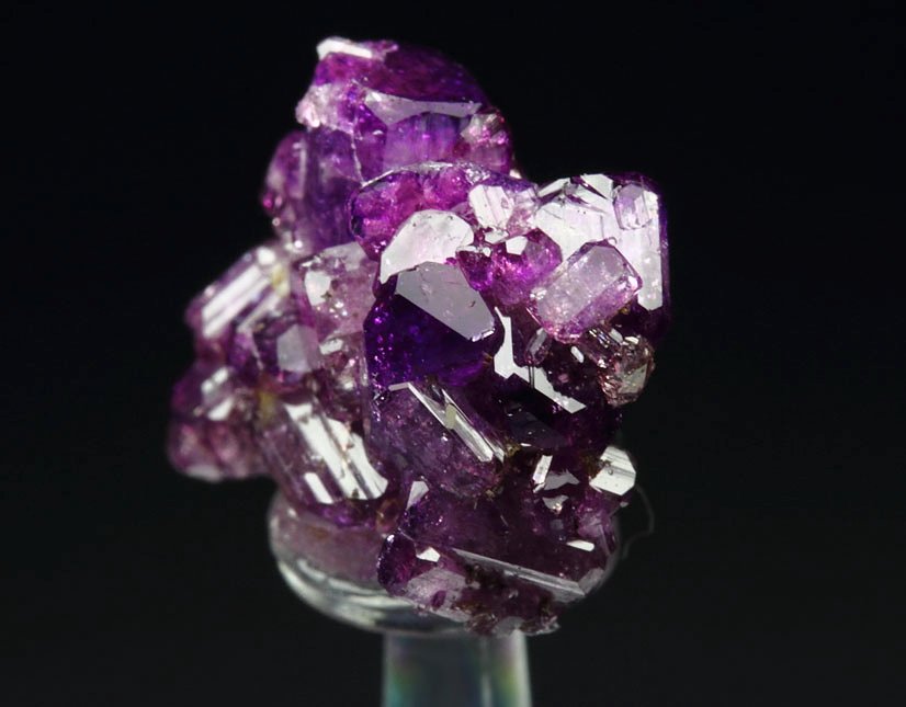 gem VESUVIANITE var. MANGANOAN with FUCHSIA CAPS