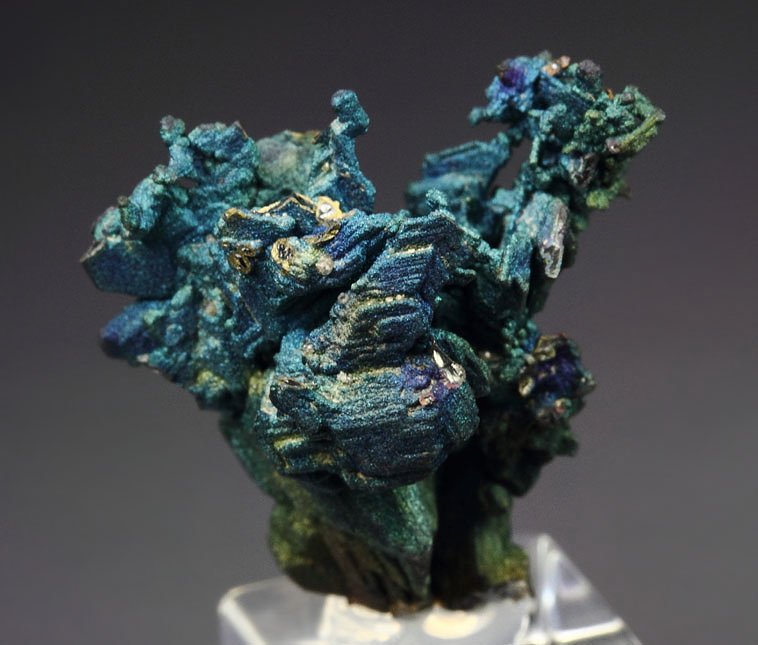 CHALCOCITE, DJURLEITE, iridescent CHALCOPYRITE