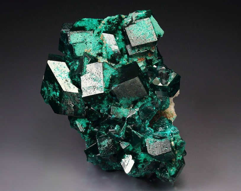 DIOPTASE, CALCITE