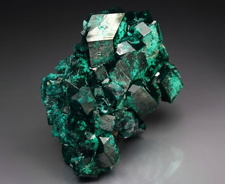 DIOPTASE, CALCITE