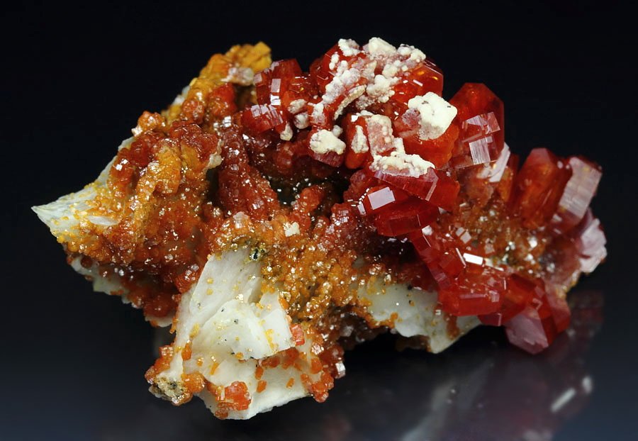 gemmy VANADINITE bi-color, BARYTE