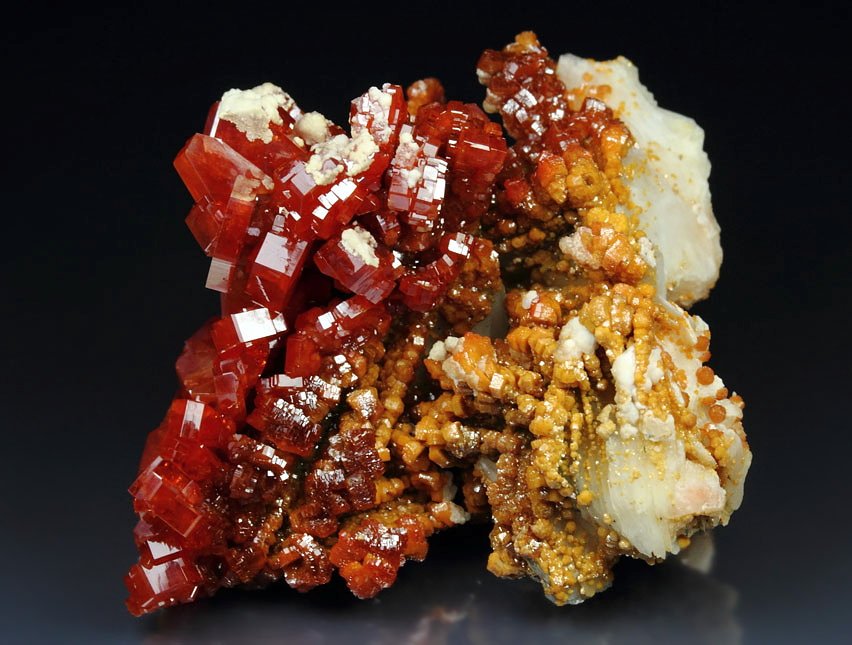 gemmy VANADINITE bi-color, BARYTE