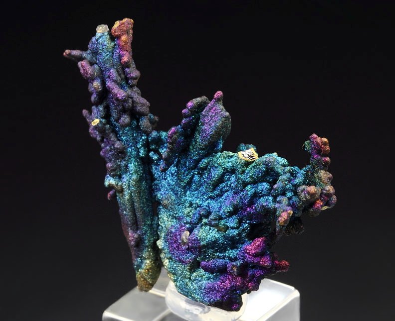 CHALCOCITE, DJURLEITE, iridescent CHALCOPYRITE