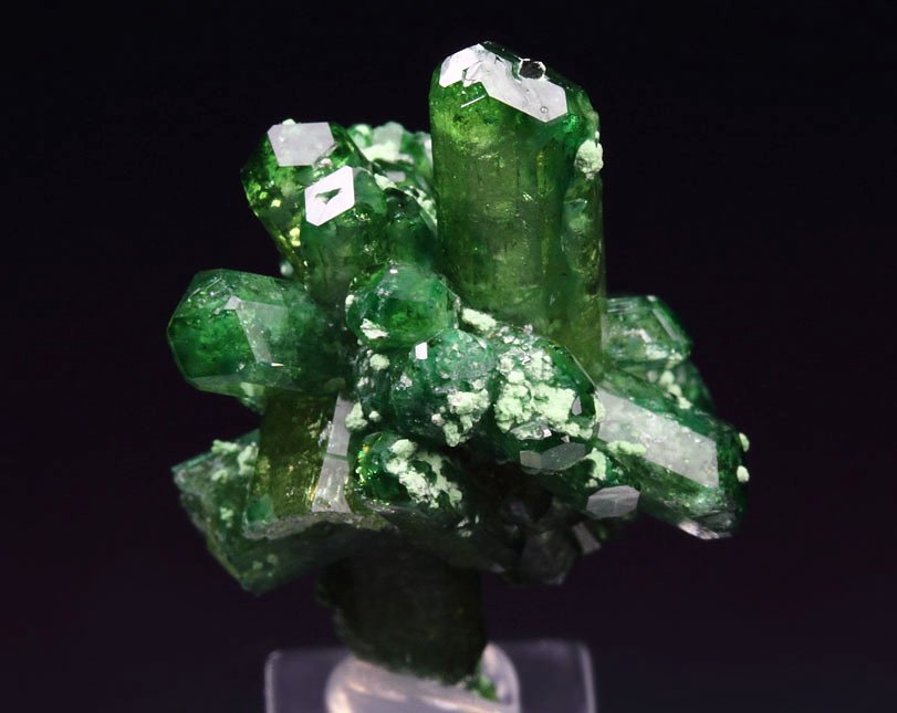 gem VESUVIANITE var. CHROMIAN bi-terminated, DIOPSIDE