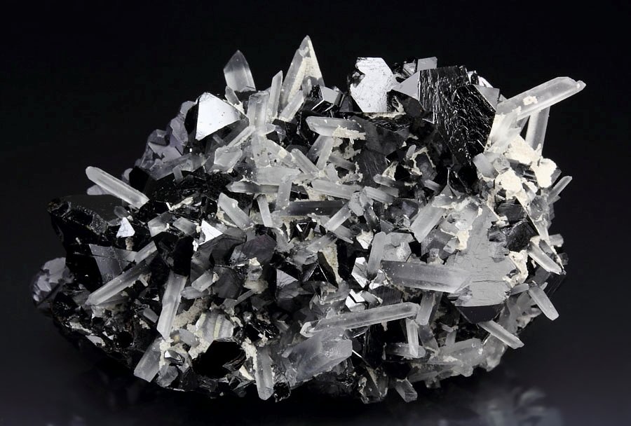 GALENA, SPHALERITE tetrahedrons, QUARTZ