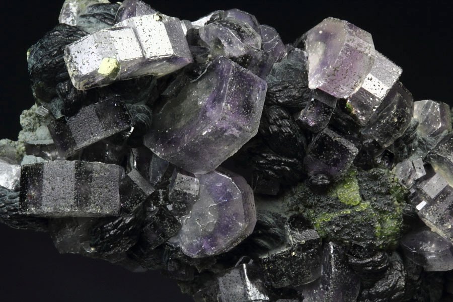 gemmy purple FLUORAPATITE, MUSCOVITE, CHALCOPYRITE