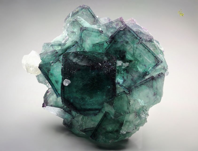 FLUORITE with PHANTOMS, CALCITE