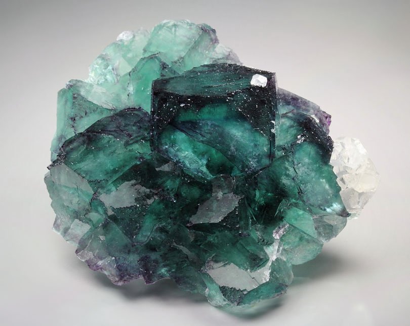 FLUORITE with PHANTOMS, CALCITE