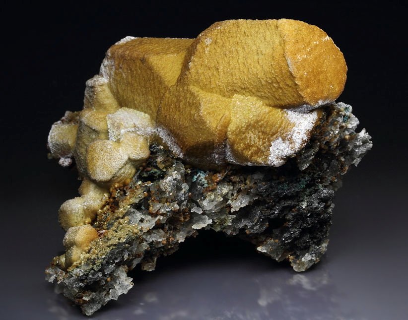 SIDERITE epimorph after CALCITE, SPHALERITE