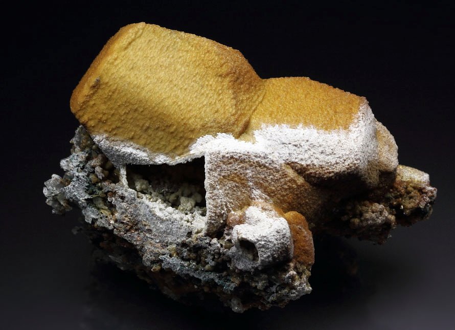 SIDERITE epimorph after CALCITE, SPHALERITE