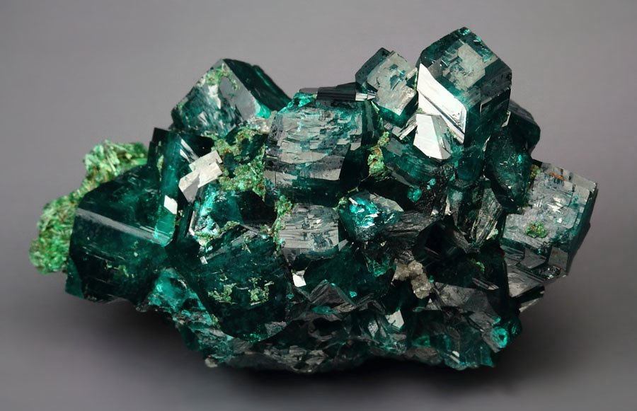 DIOPTASE, MALACHITE, QUARTZ