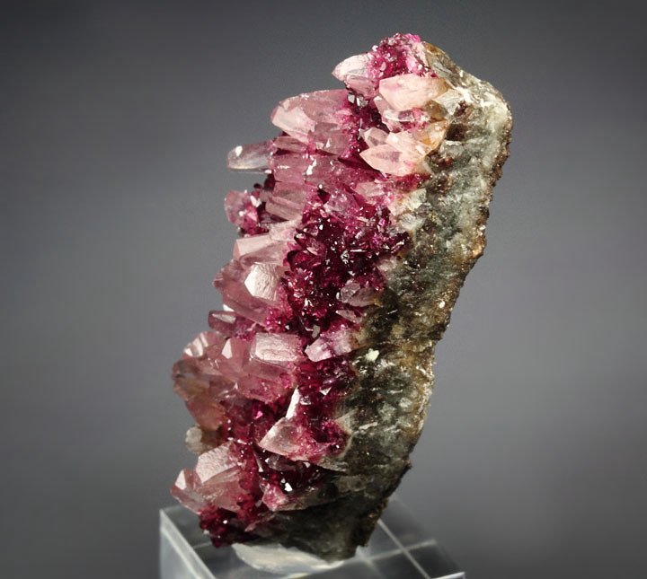 gem ROSELITE, CALCITE