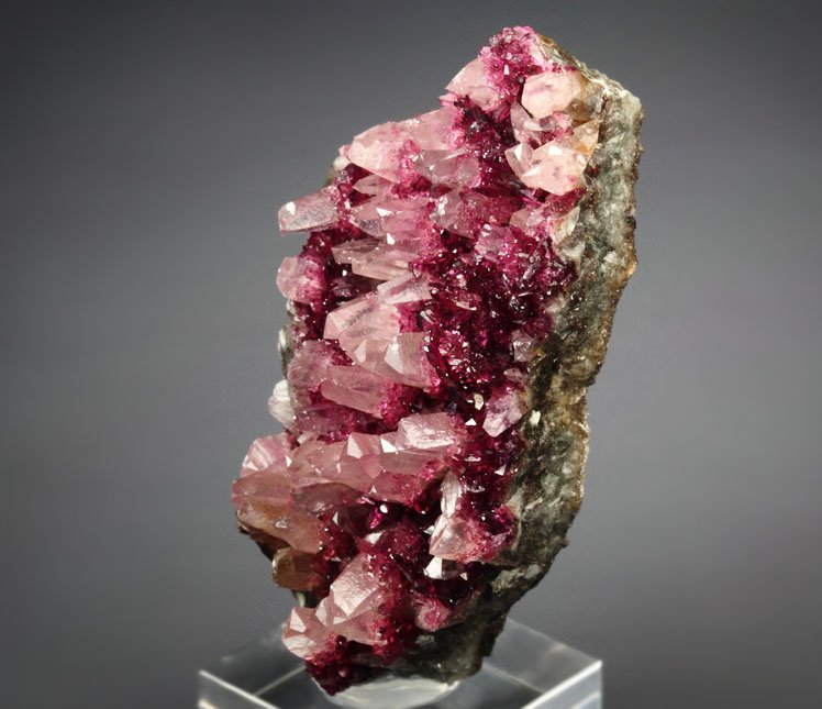 gem ROSELITE, CALCITE