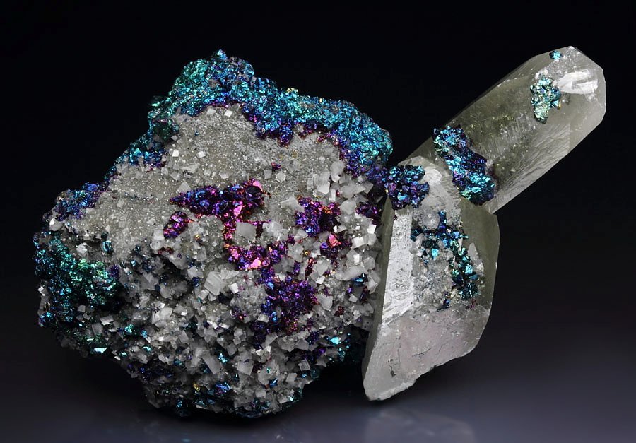 iridescent CHALCOPYRITE, CALCITE, DOLOMITE