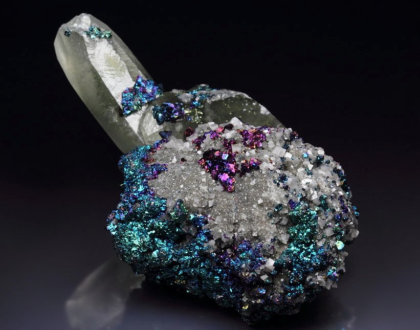 iridescent CHALCOPYRITE, CALCITE, DOLOMITE