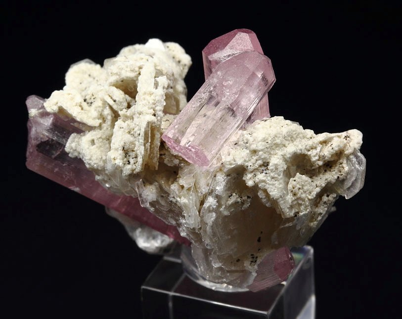 pink gem TOURMALINE var. ELBAITE, MUSCOVITE