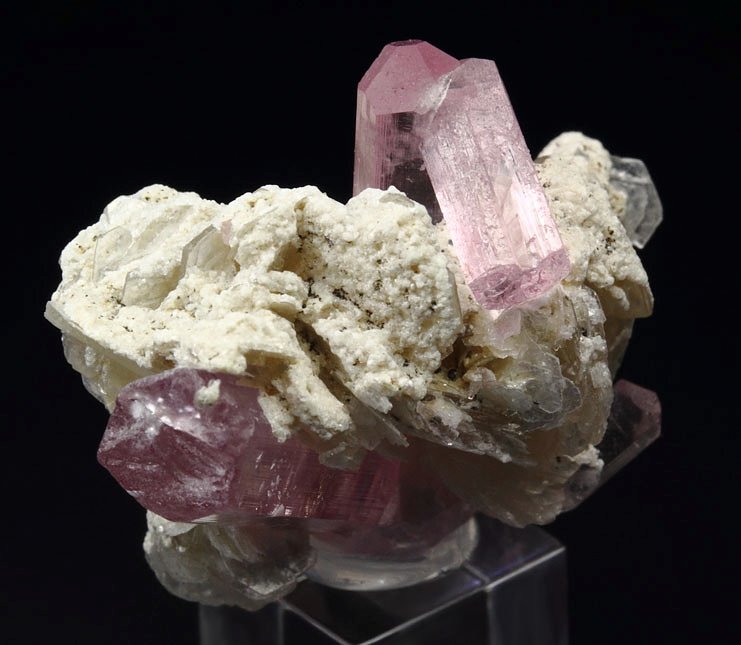 pink gem TOURMALINE var. ELBAITE, MUSCOVITE