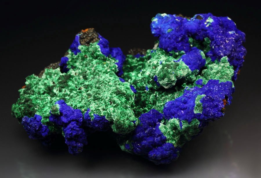 AZURITE, MALACHITE pseudomorph