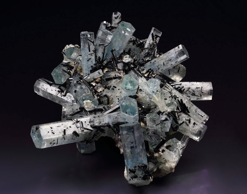 gem BERYL var. AQUAMARINE, TOURMALINE var. SCHORL