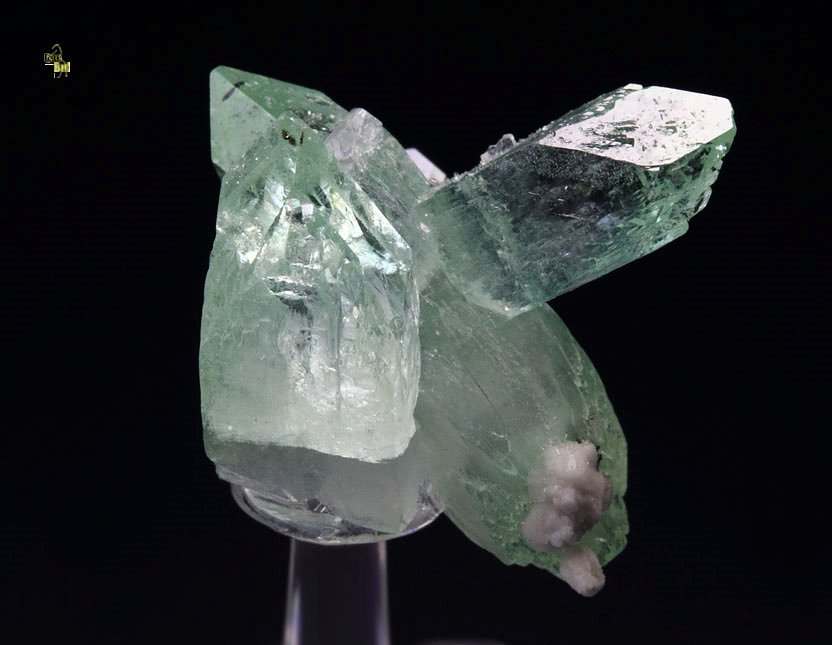 gem green APOPHYLLITE bi-terminated, STILBITE