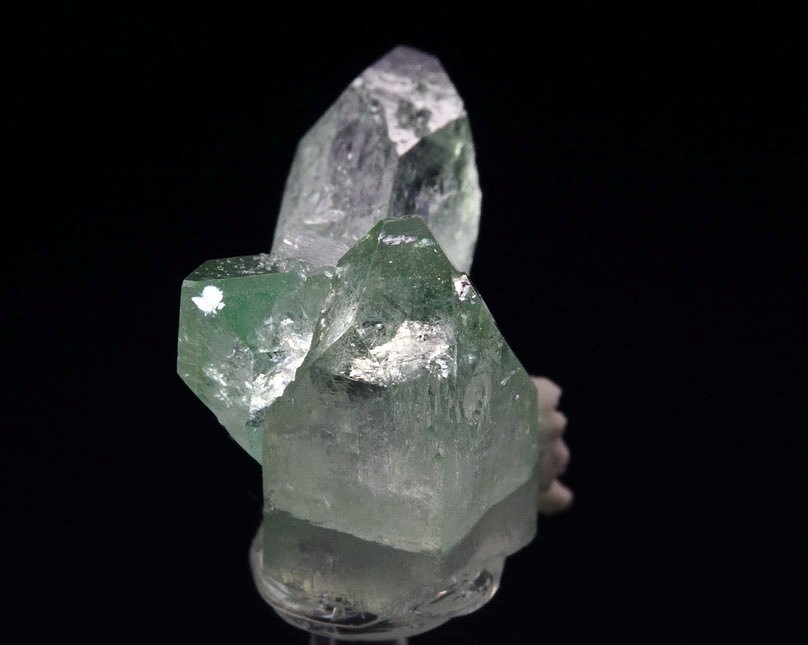 gem green APOPHYLLITE bi-terminated, STILBITE