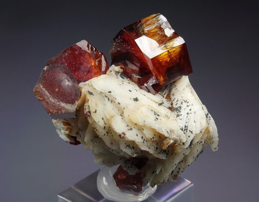 gemmy skeletal VANADINITE, BARYTE