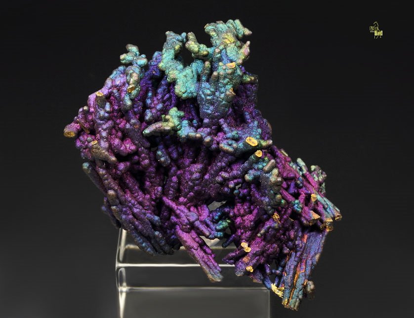 CHALCOCITE, DJURLEITE, iridescent CHALCOPYRITE