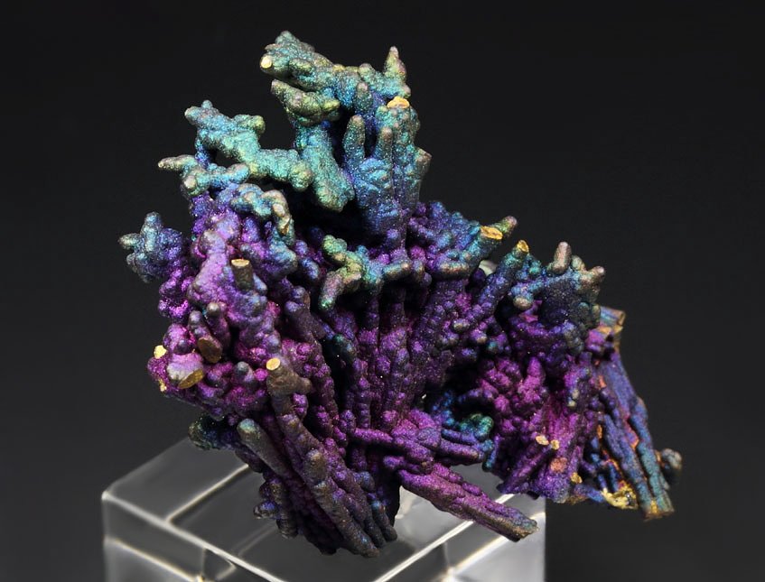 CHALCOCITE, DJURLEITE, iridescent CHALCOPYRITE