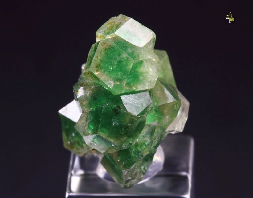 gem GARNET var. GROSSULAR with GREEN CHROMIAN PHANTOMS