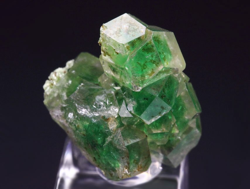 gem GARNET var. GROSSULAR with GREEN CHROMIAN PHANTOMS