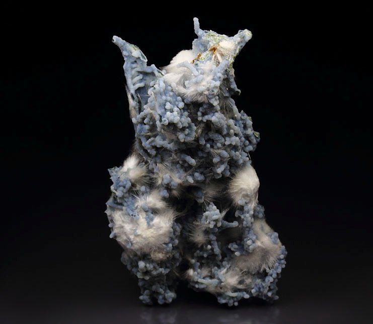 MORDENITE, blue QUARTZ var. CHALCEDONY