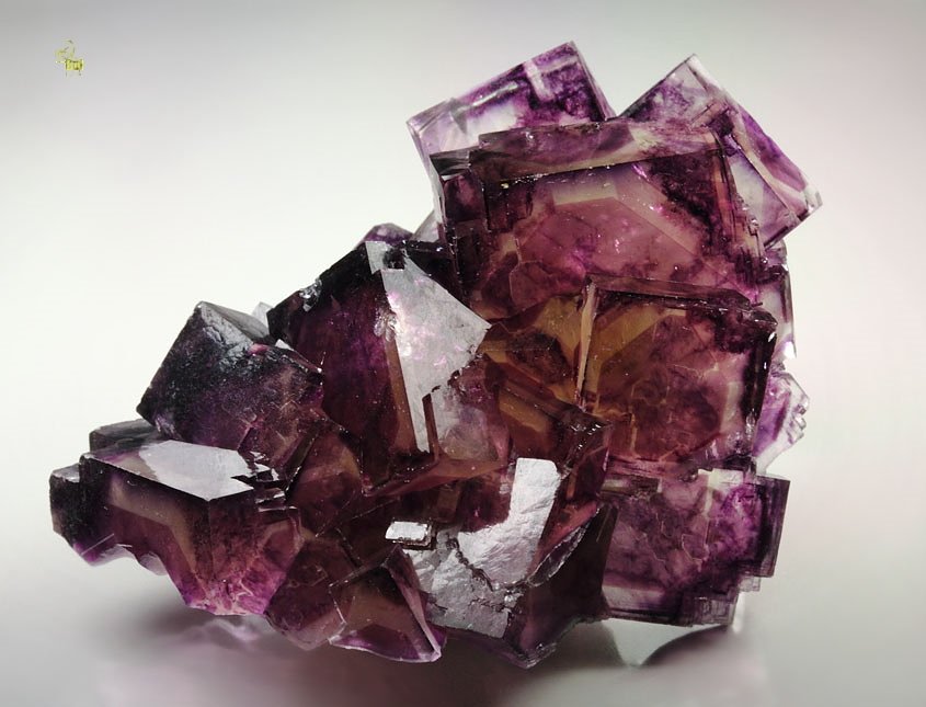 FLUORITE with purple PHANTOMS